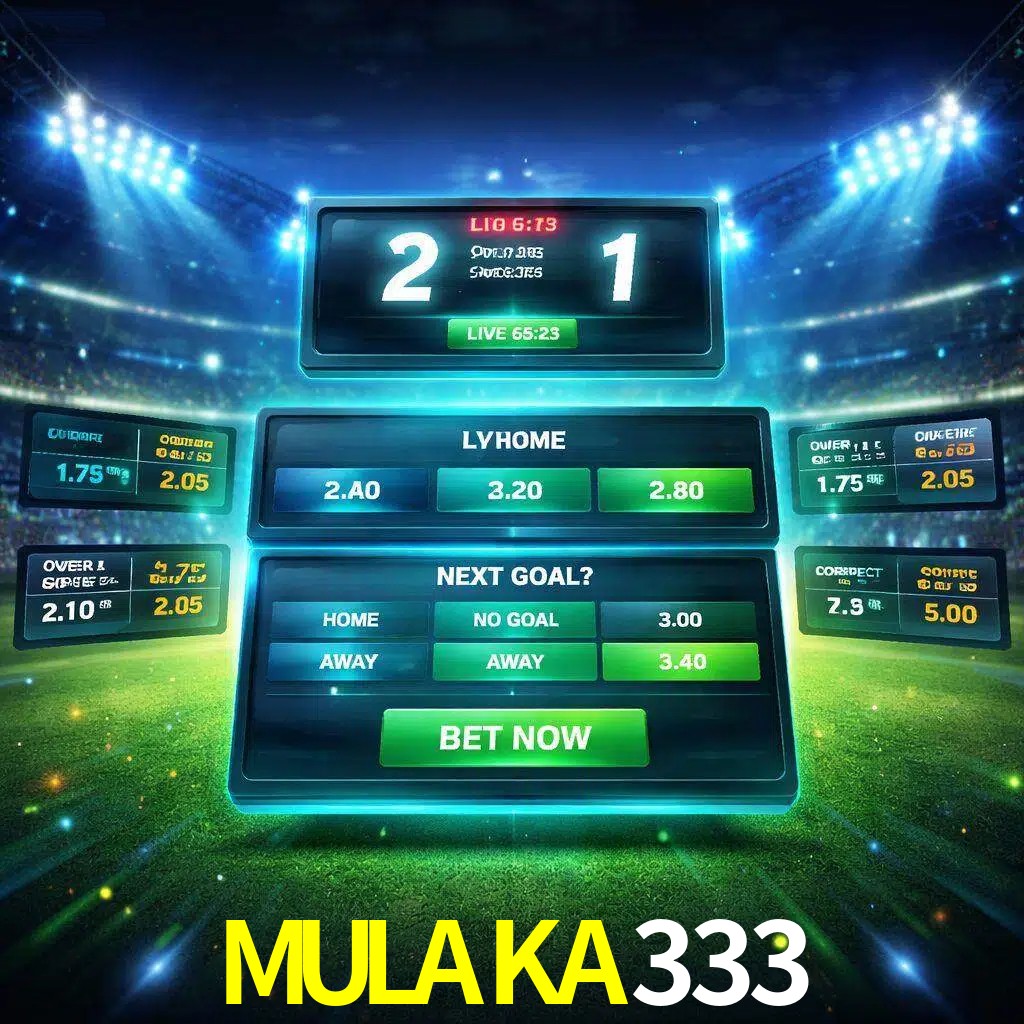 Vista de apuestas en vivo MULAKA333 durante un partido en curso
