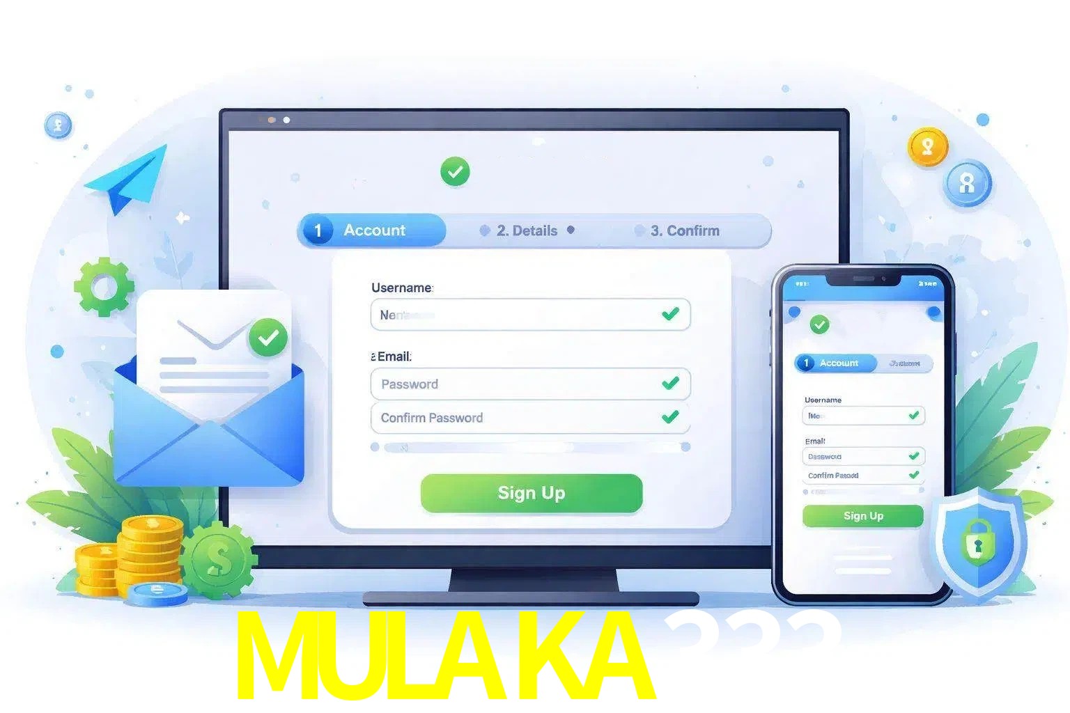 Registro de nuevo usuario y configuración de cuenta MULAKA333